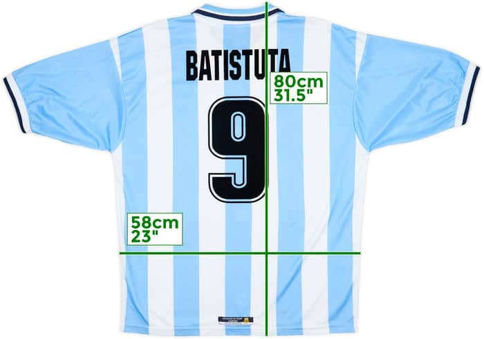1999-00 Argentina Home Shirt Batistuta #9 - 9/10 - (L)