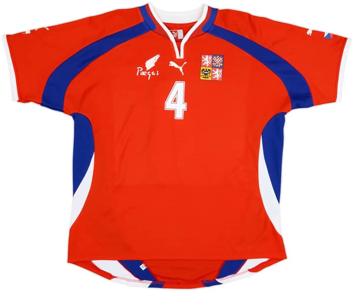 2000-02 Czech Republic Basic Home Shirt Nedved #4 - 6/10 - (XL)