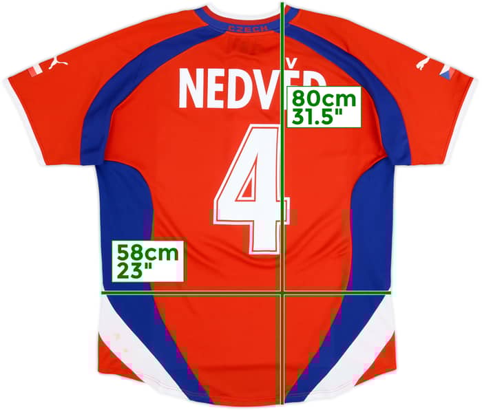 2000-02 Czech Republic Basic Home Shirt Nedved #4 - 6/10 - (XL)