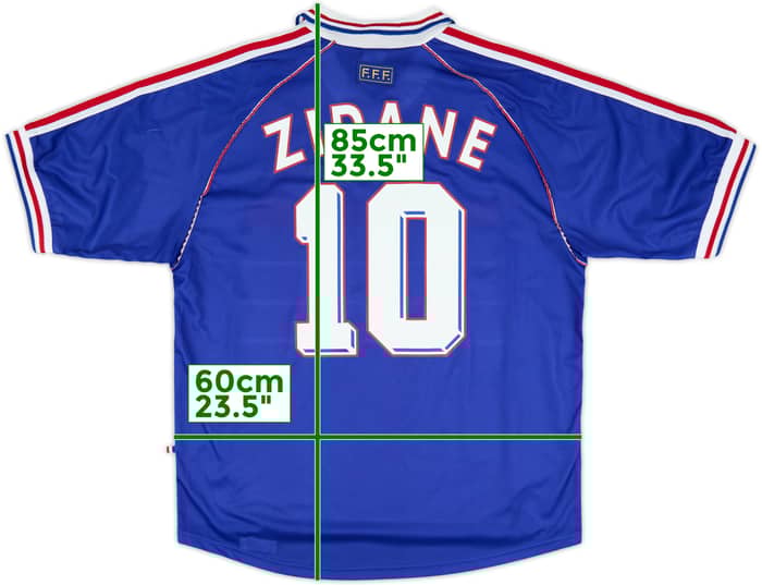 1998-00 France Home Shirt Zidane #10 - 8/10 - (XL)