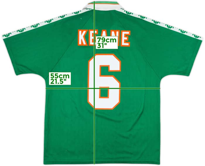1996-98 Ireland Home Shirt Keane #6 - 8/10 - (L)