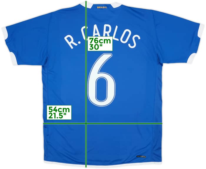 2006-07 Brazil Away Shirt R.Carlos #6 - 10/10 - (L)