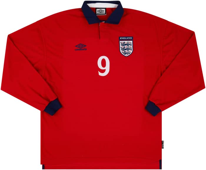 1999-01 England Match Issue Away L/S Shirt #9 (Shearer)