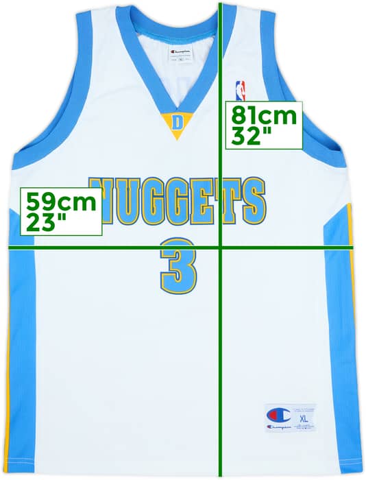 Camiseta Champion de local de los Denver Nuggets Iverson #3 2006-08 - 9/10 - (XL)