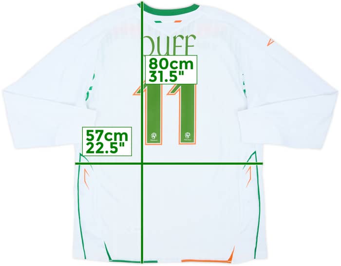 Camiseta de visitante de manga larga de Ireland 2008-10 Duff #11 - 7/10 - (XL)