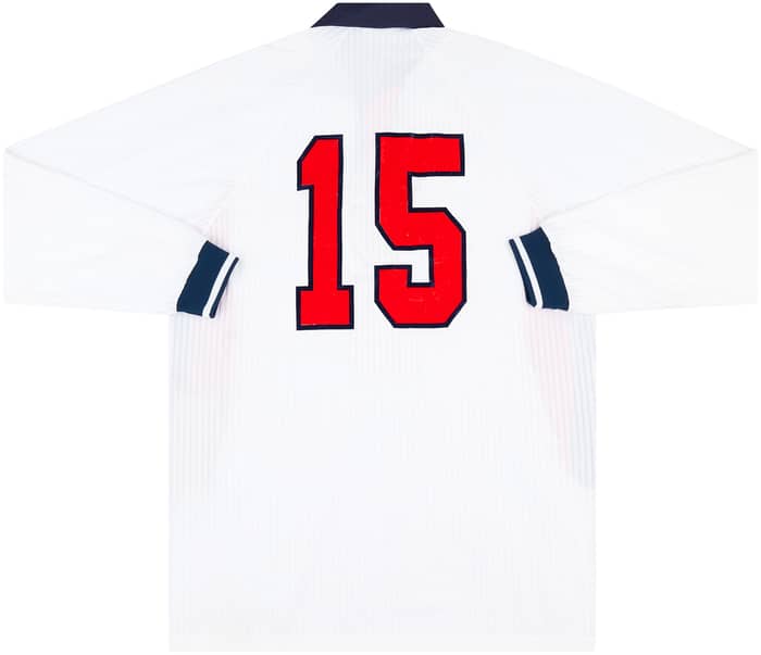 1997-99 England Match Issue Home L/S Shirt #15 (Butt)