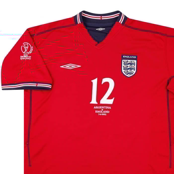 2002 England Match Issue World Cup Away Shirt Brown #12 (v Argentina)
