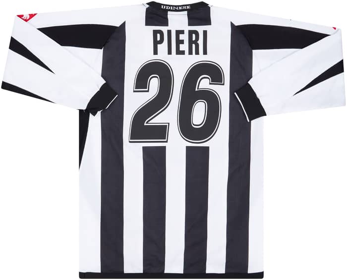 2003-04 Udinese Match Issue Copa Italia Home L/S Shirt Pieri #26 (v Inter)