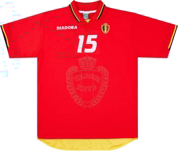 1996-98 Belgium Match Issue Home Shirt #15