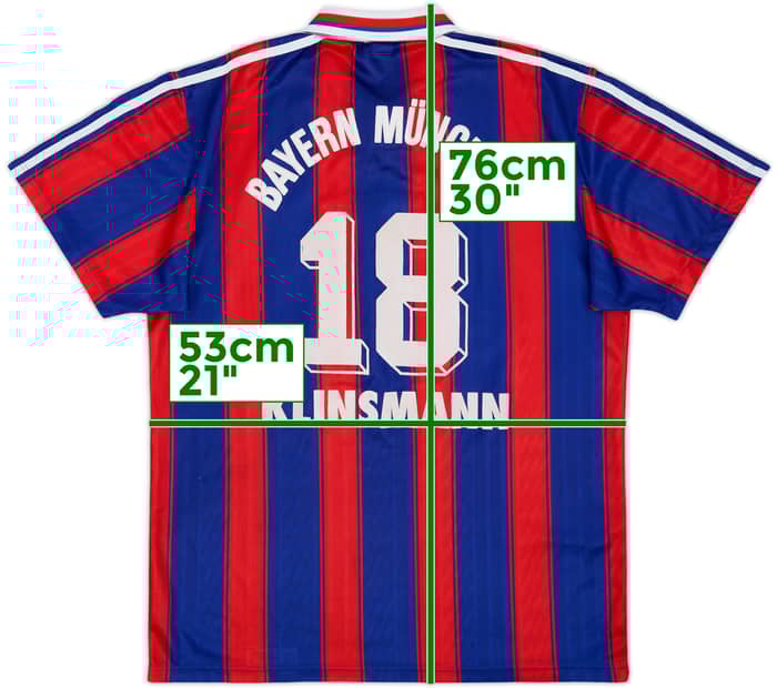 1995-97 Bayern Munich Home Shirt Klinsmann #18 - 6/10 - (M)