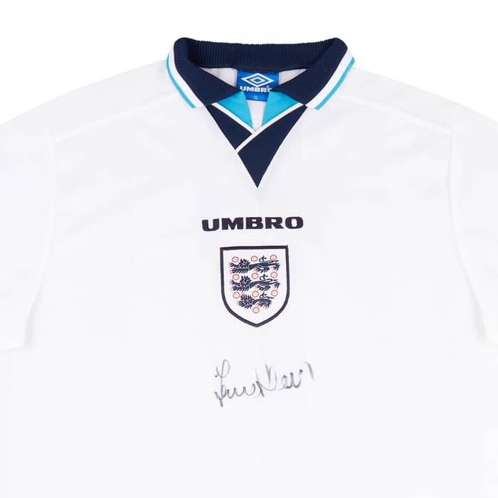 1995-97 England Match Issue Signed Home Shirt #7