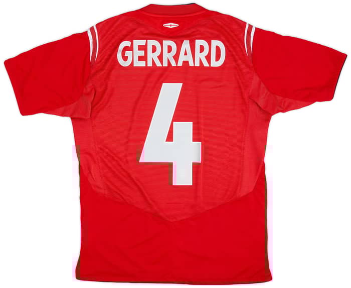 2004-06 England Away Shirt Gerrard #4 - 6/10 - (M)