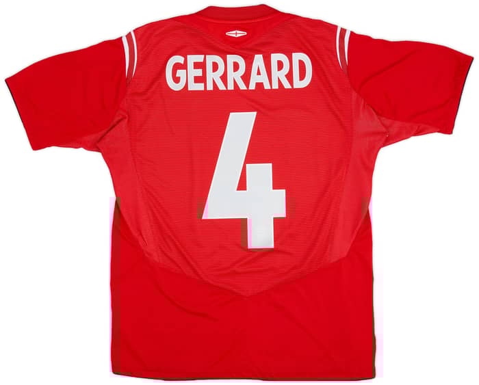 2004-06 England Away Shirt Gerrard #4 - 6/10 - (M)