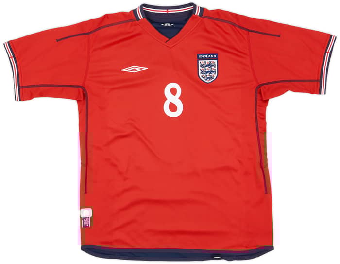 2002-04 England Away Shirt Scholes #8 - 9/10 - (L)