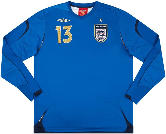 2007-08 England U-21 Match Issue GK Shirt Hart #13
