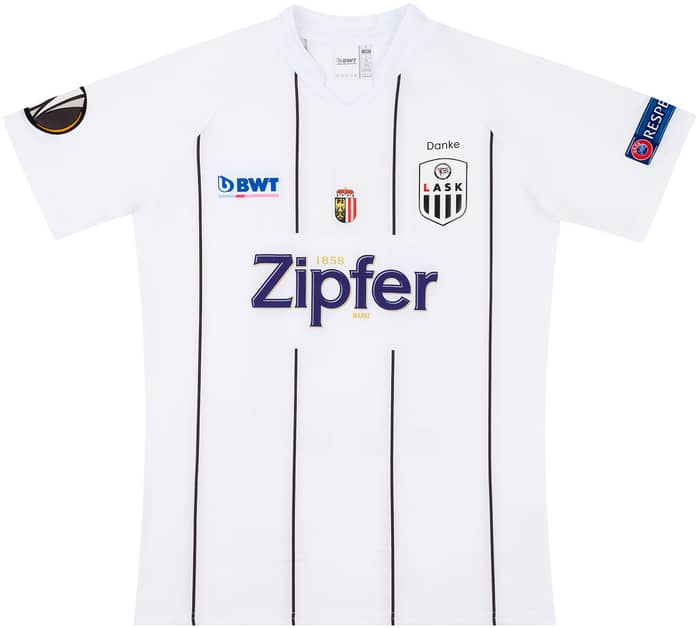 2019-20 LASK Linz Match Issue Europa League 'Danke' Home Shirt Muller #18 (v Man Utd)
