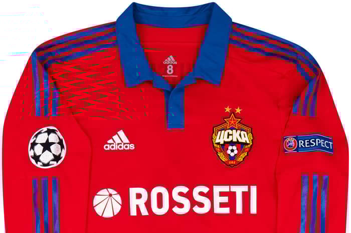 2015-16 CSKA Moscow Match Worn Champions League Home L/S Shirt Berezutskiy A. #6