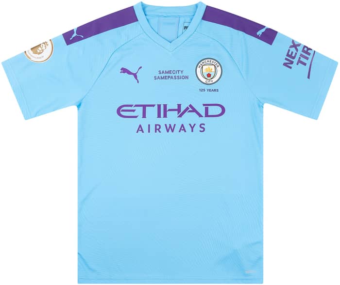 2019-20 Manchester City Match Issue Home Shirt E. Garcia #50