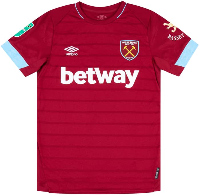 2018-19 West Ham United Match Issue Carabao Cup Home Shirt Zabaleta #5