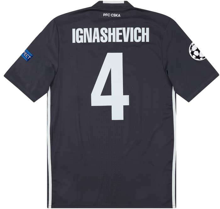 2017-18 CSKA Moscow Match Issue Champions League Third Shirt Ignashevich #4 (v Man Utd)