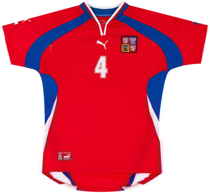 2002 Czech Republic Match Issue Home Shirt #4 (Jankulovski) v Italy