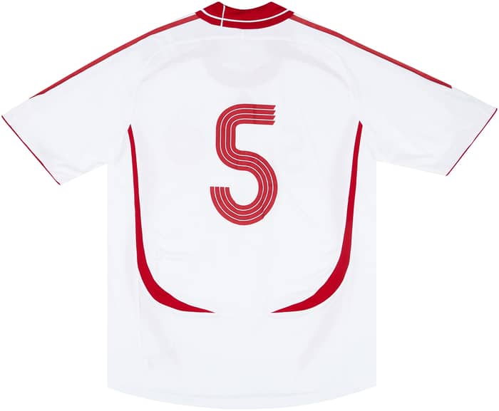 2007 Denmark Match Worn Away Shirt #5 (Jensen) v Spain
