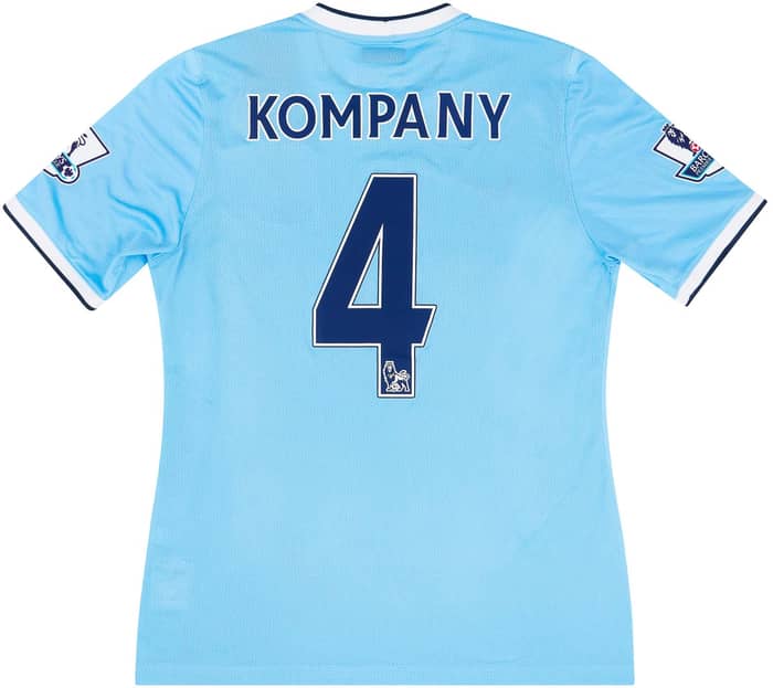 2013-14 Manchester City Match Issue Home Shirt Kompany #4