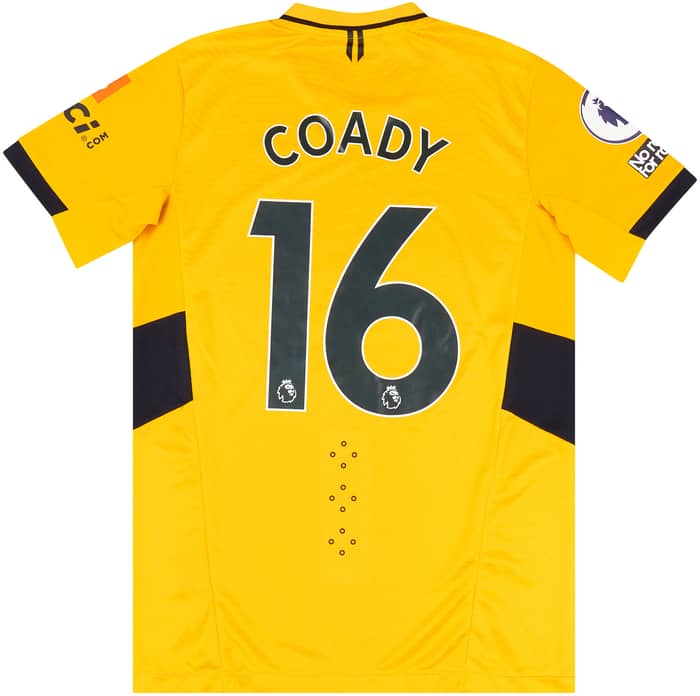 2021-22 Wolves Match Worn Home Shirt Coady #16 (v Leicester)