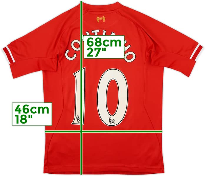 2013-14 Liverpool Home Shirt Coutinho #10 - 6/10 - (15-16 Years)