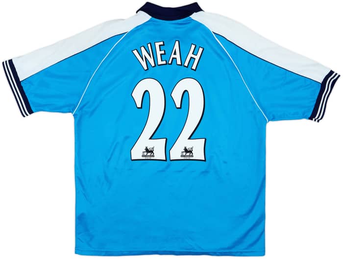 1999-01 Manchester City Home Shirt Weah #22 - 7/10 - (L)