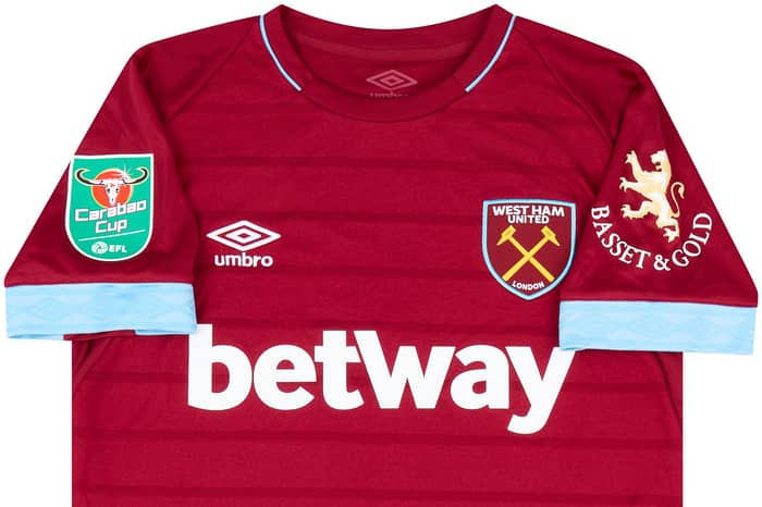 2018-19 West Ham United Match Issue Carabao Cup Home Shirt Zabaleta #5