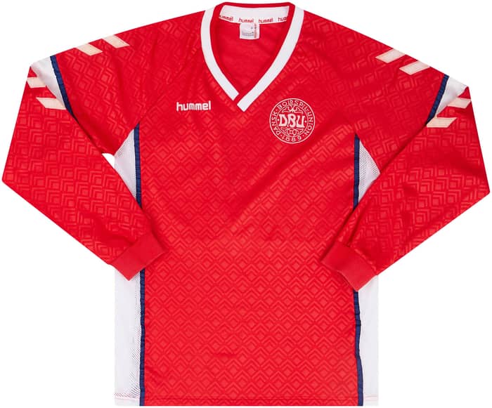 1992 Denmark U-21 Match Worn Home L/S Shirt #10 (Frandsen) v Italy