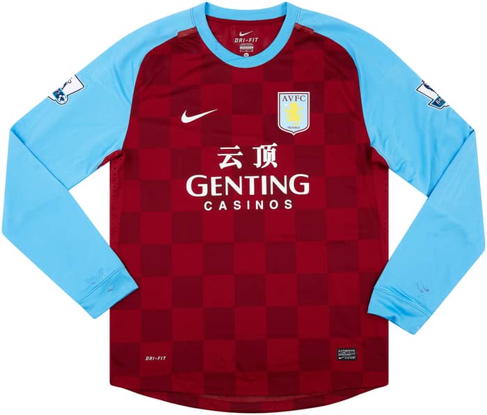 2011-12 Aston Villa Match Issue Home L/S Shirt Makoun #17