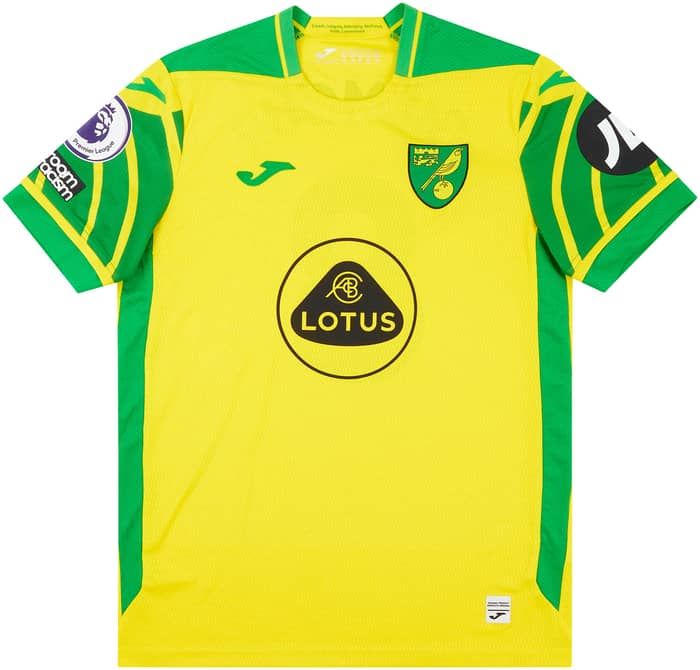 2021-22 Norwich Match Issue Home Shirt Aarons #2 (v Manchester United)