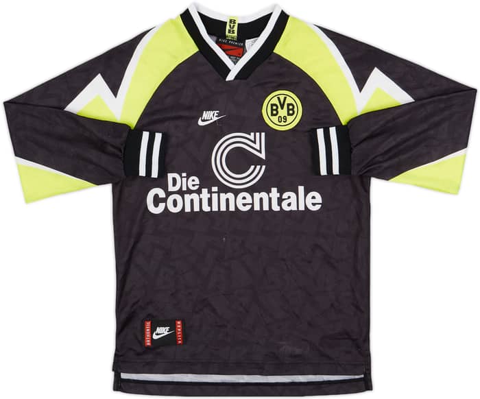 1995-96 Borussia Dortmund Away L/S Shirt - 7/10 - (M.Boys)
