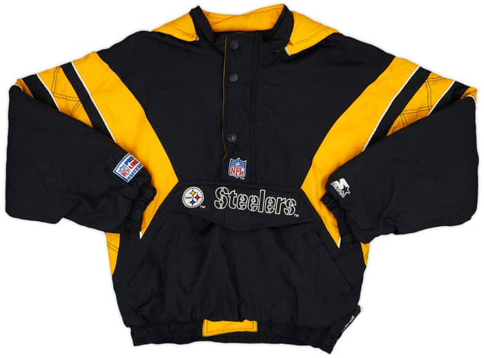 1990s Pittsburgh Steelers Starter 1/2 Zip Rain Coat - 6/10 - (XL.Boys)