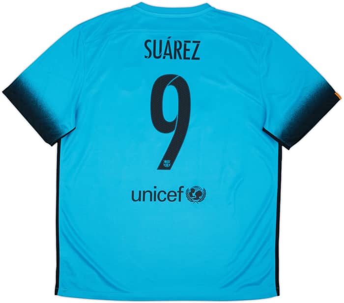 2015-16 Barcelona Third Shirt Suarez #9 (XL)