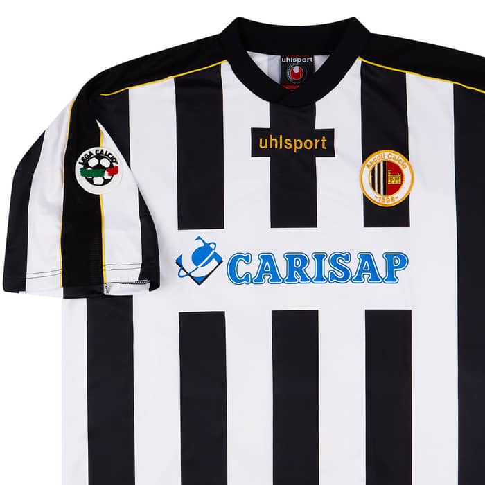 2003-04 Ascoli Match Issue Signed Home Shirt Cristiano #55