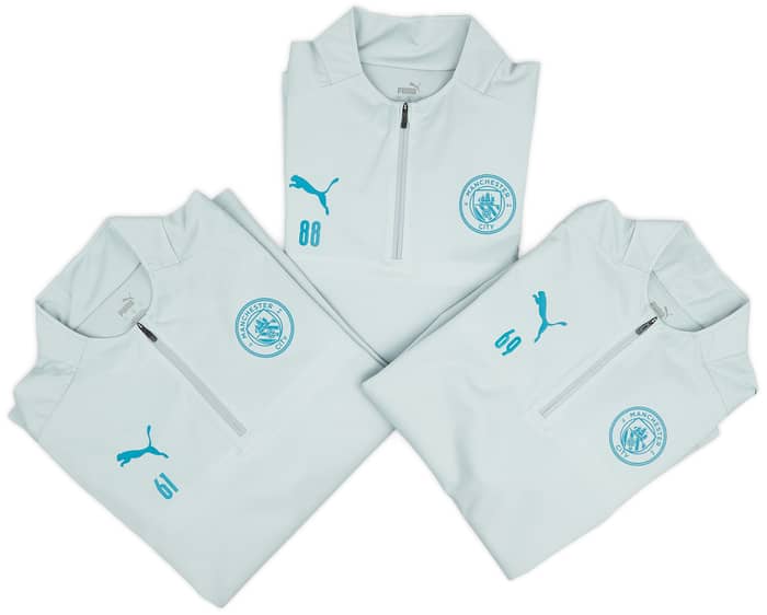 2021-22 Manchester City Player Issue 1/4 Zip Training Rain Top # - 7/10 - (S)