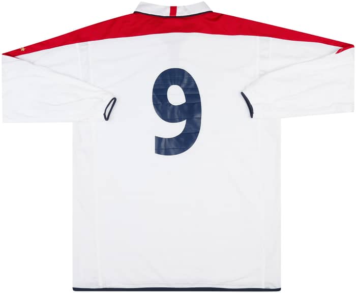 2003 England U-20 Match Issue Home L/S Shirt #9 (Chopra)