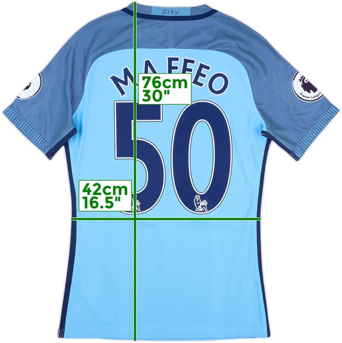 2016-17 Manchester City Match Issue Home Shirt Maffeo #50