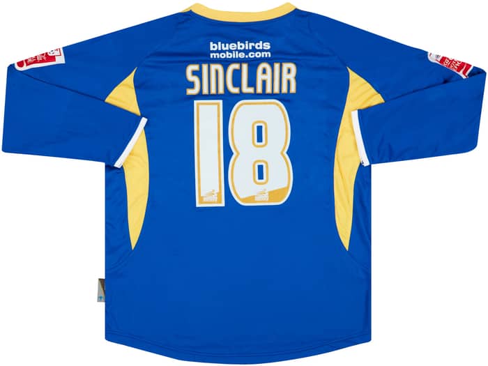 2007-08 Cardiff Match Issue Home L/S Shirt Sinclair #18