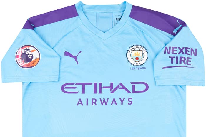 2019-20 Manchester City Match Issue Premier League Asia Trophy Home Shirt Laporte #14
