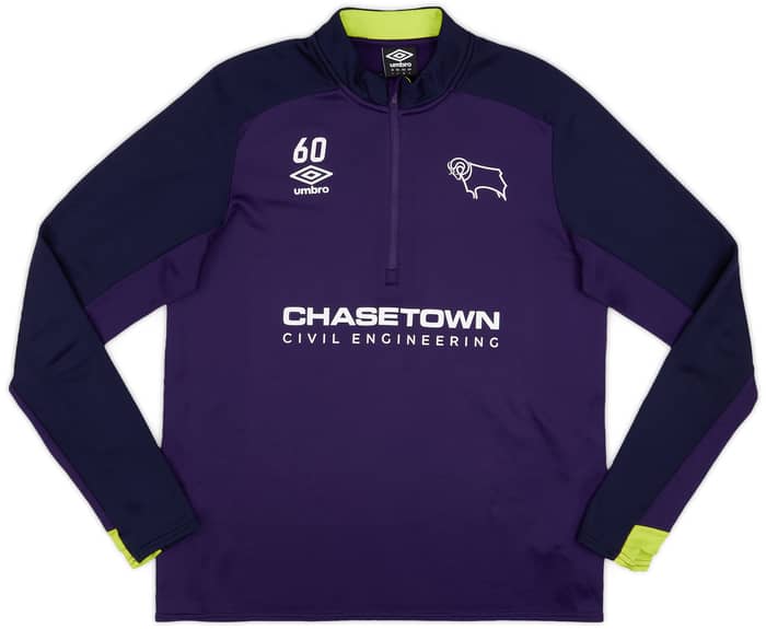 2018-19 Derby County Player Issue 1/4 Zip Training Top # - 7/10 - (M)