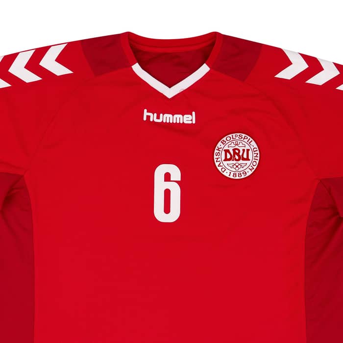 2003-04 Denmark Match Issue Home Shirt #6 (Helveg)