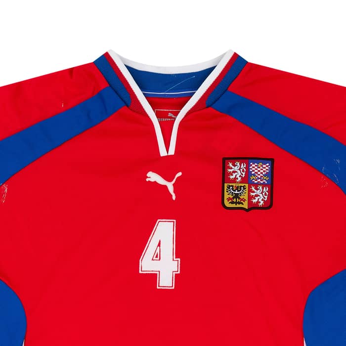 2002 Czech Republic Match Issue Home Shirt #4 (Jankulovski) v Italy