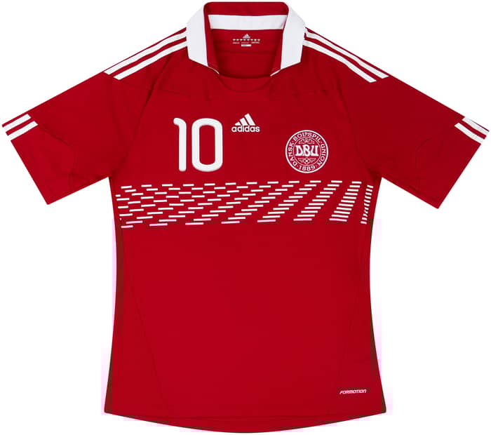 2010-11 Denmark Match Issue Home Shirt #10 (Rommedahl)