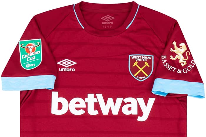 2018-19 West Ham United Match Issue Carabao Cup Home Shirt F. Anderson #8