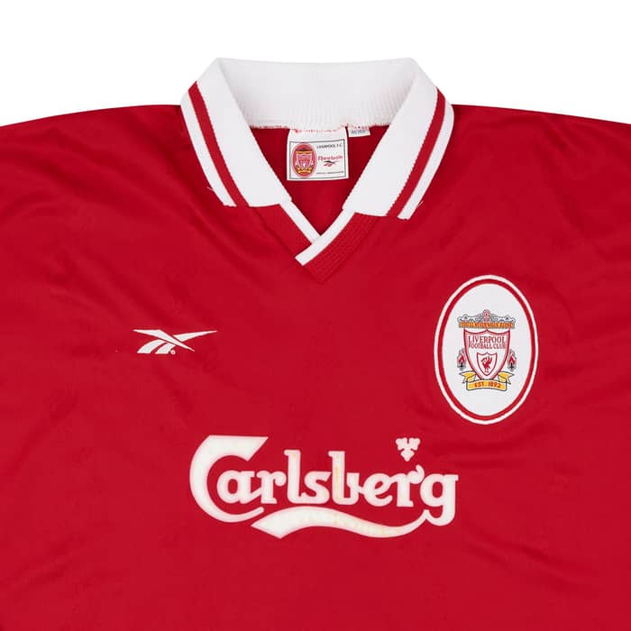 1997-98 Liverpool Match Issue UEFA Cup Home L/S Shirt Jones #2