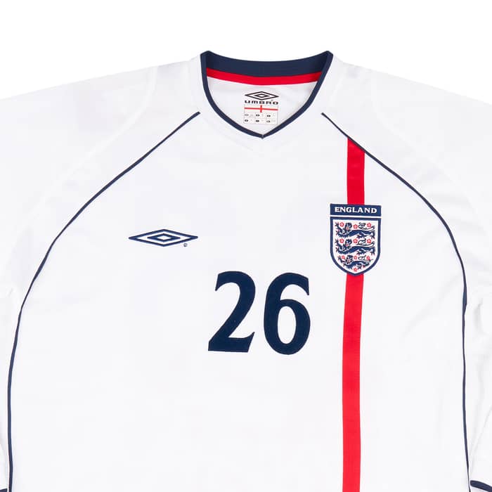 2001-02 England Match Issue Home L/S Shirt #26